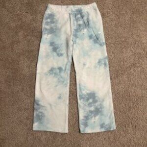 Abercrombie Kids Teal Tye Dye Wide Leg Sweatpants Size 9/10